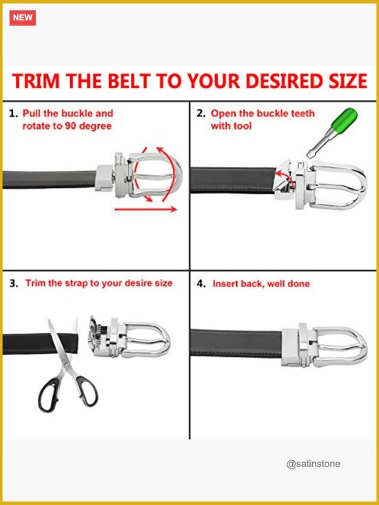 Genuine Leather Reversible Belt with Single Prong Buckle
